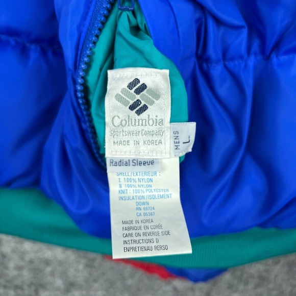 VTG Columbia Jacket Mens‎ Large Red Blue Whirlibird 3 in 1 Coat Down Insulated - Picture 5 of 16